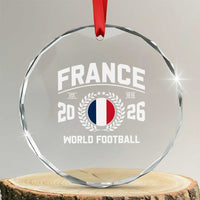 France Soccer Fan French Flag Patriotic Sports Crystal Glass Ornament