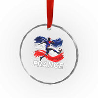 France Soccer Football Fan French Flag Crystal Glass Ornament