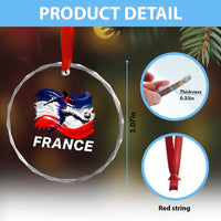 France Soccer Football Fan French Flag Crystal Glass Ornament