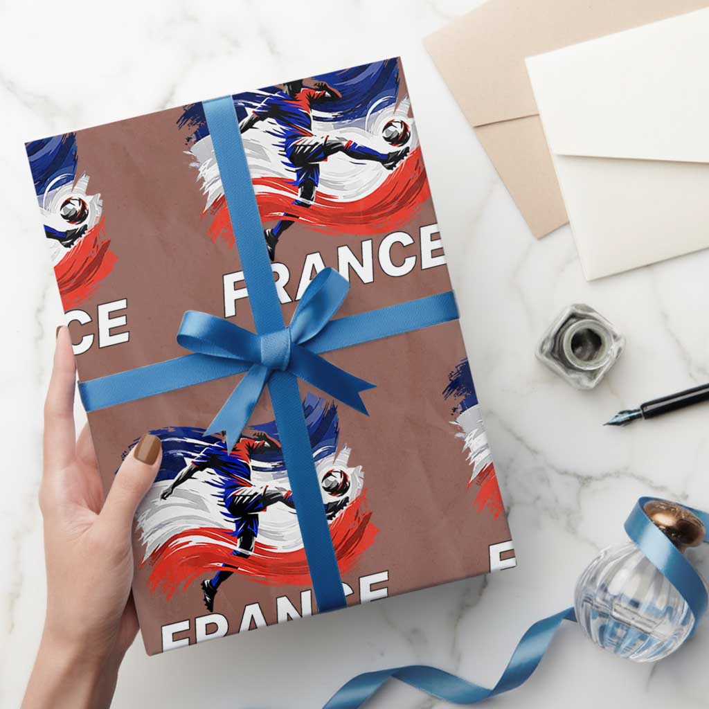 France Soccer Football Fan French Flag Wrapping Paper Roll
