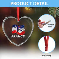 France Soccer Football Fan French Flag Heart Crystal Glass Ornament