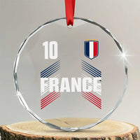 France Soccer Sports Graphic Number 10 Jersey Style Crystal Glass Ornament Proud French Football Fans Game Day Pride