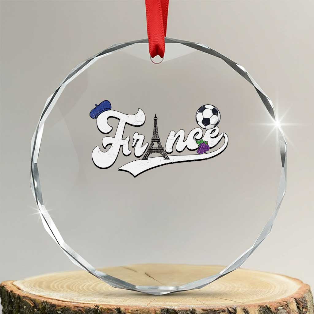 France Soccer Supporter Crystal Glass Ornament Game Day French Football Gift