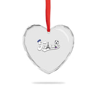 France Soccer Supporter Heart Crystal Glass Ornament Game Day French Football Gift
