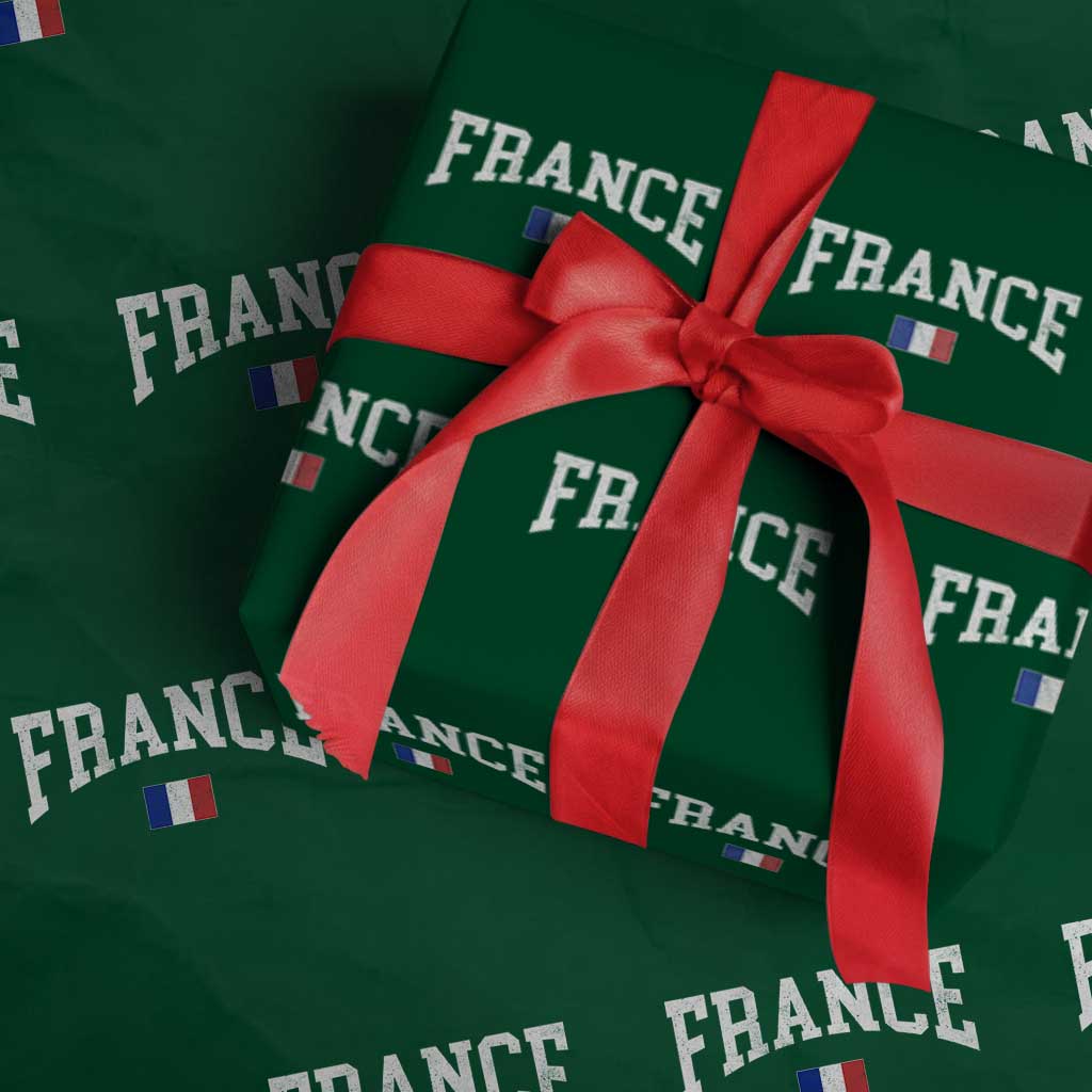 France Sports Throwback Design Vintage French Flag Wrapping Paper Roll