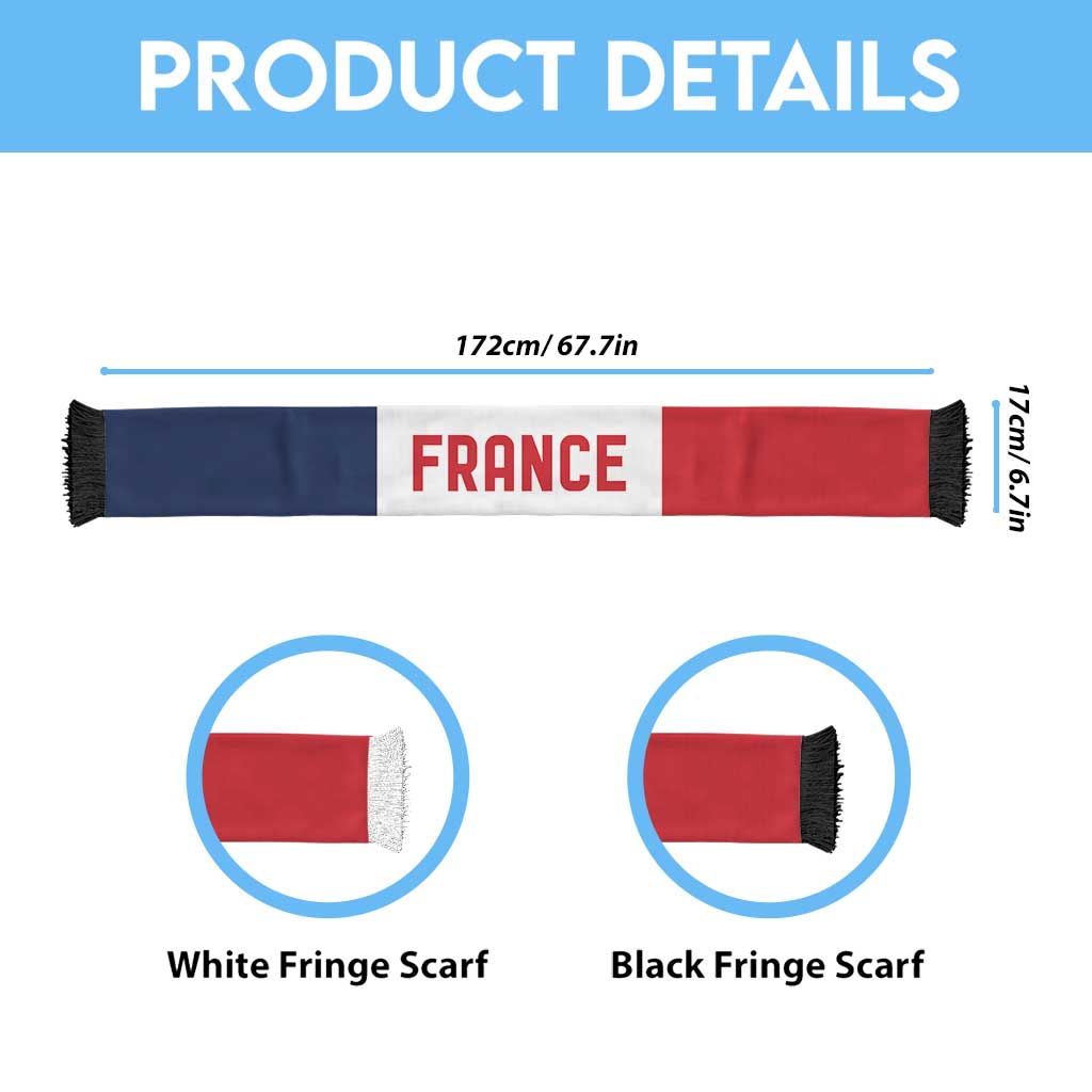 France World Football 2026 Soccer Scarf National Pride Never Stops