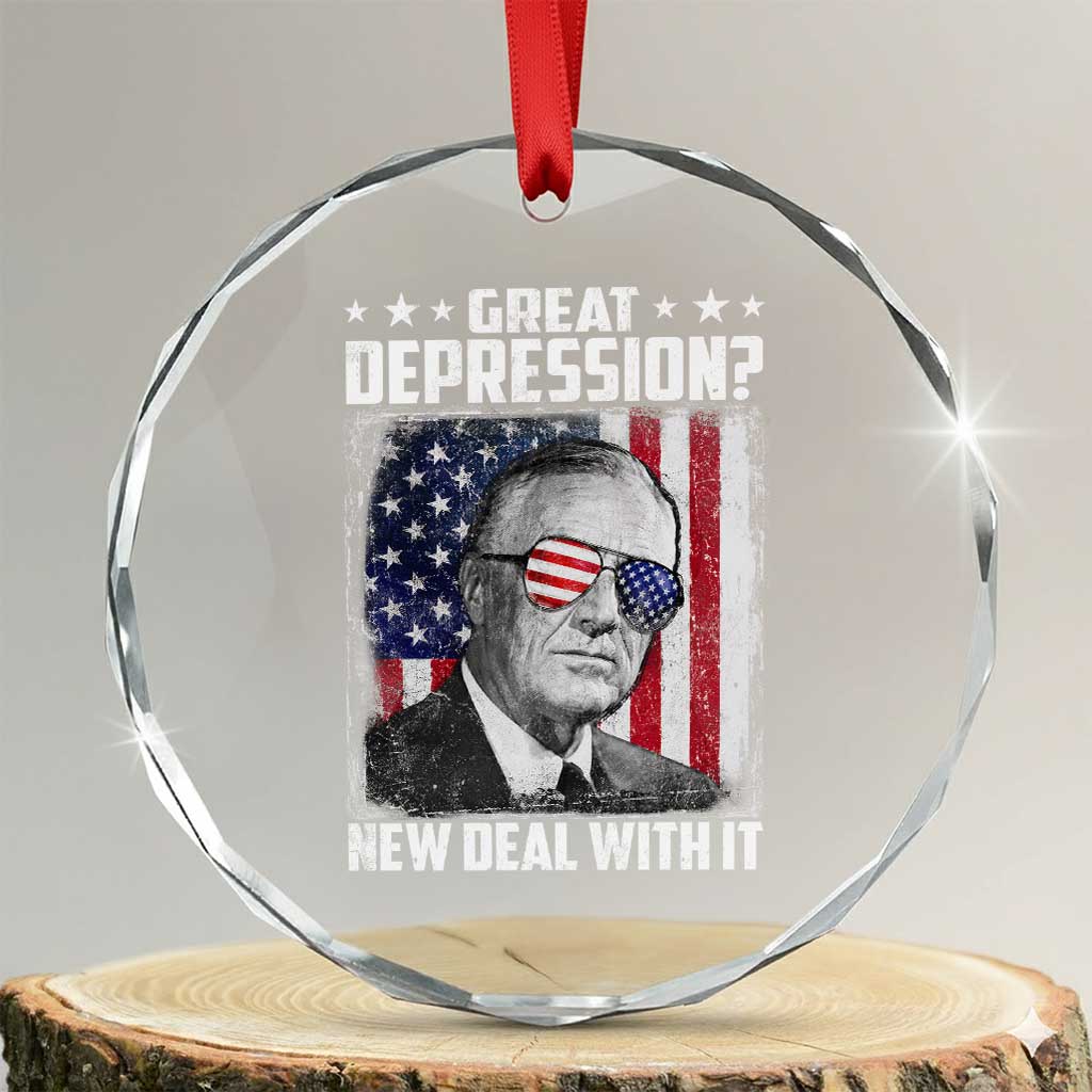 Franklin D Roosevelt Crystal Glass Ornament Great Depression New Deal With It