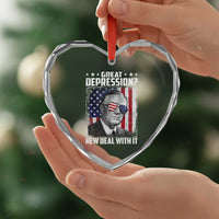 Franklin D Roosevelt Heart Crystal Glass Ornament Great Depression New Deal With It