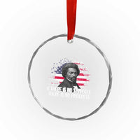 Frederick Douglass American Flag Crystal Glass Ornament Is There Is No Struggle There Is No Progress - Wonder Print Shop