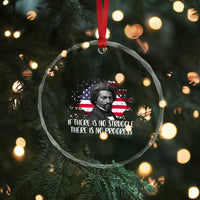 Frederick Douglass American Flag Crystal Glass Ornament Is There Is No Struggle There Is No Progress - Wonder Print Shop