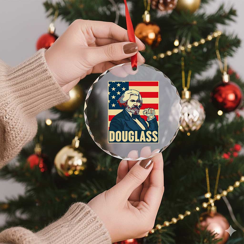 Frederick Douglass American Hero Crystal Glass Ornament Black History Month Gift - Wonder Print Shop