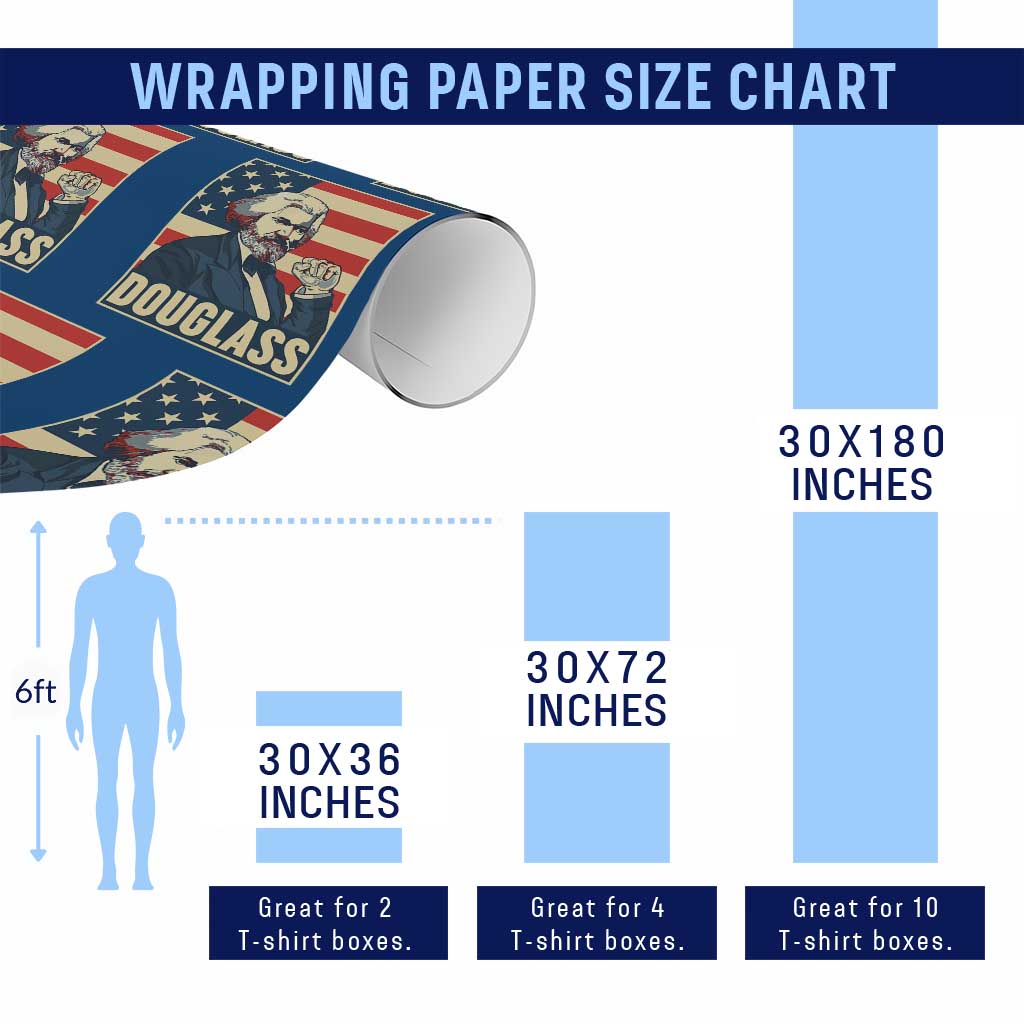 Frederick Douglass American Hero Wrapping Paper Roll Black History Month Gift - Wonder Print Shop