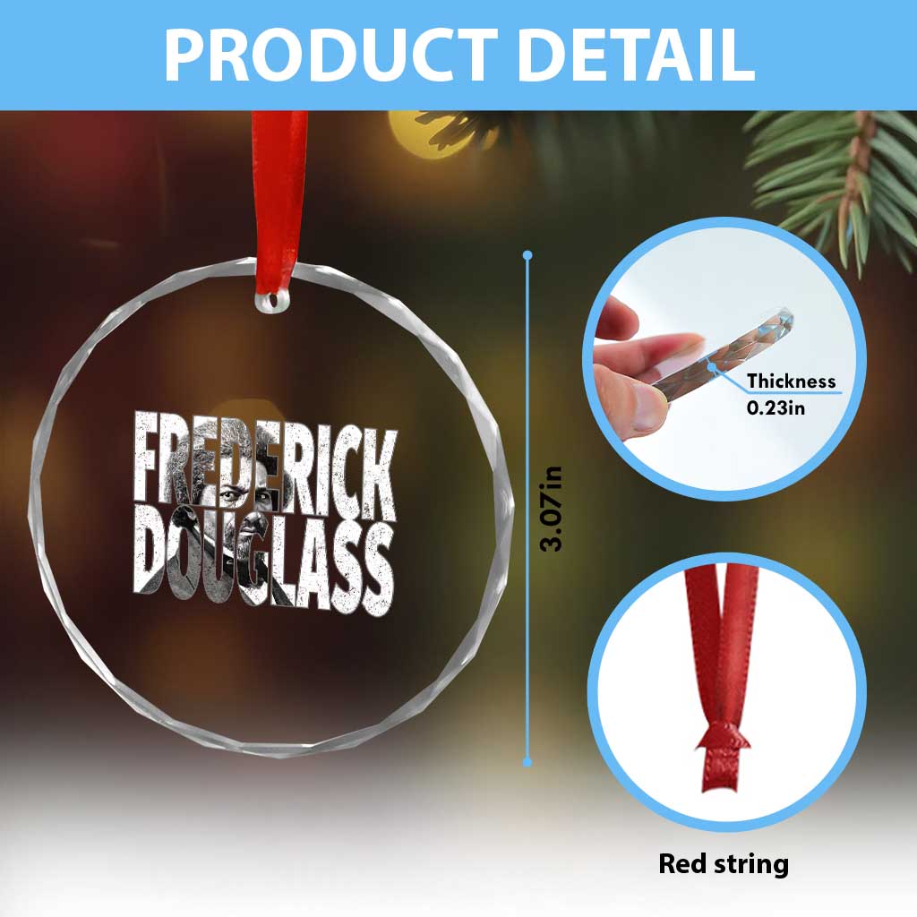 Frederick Douglass Crystal Glass Ornament Black History Month - Wonder Print Shop