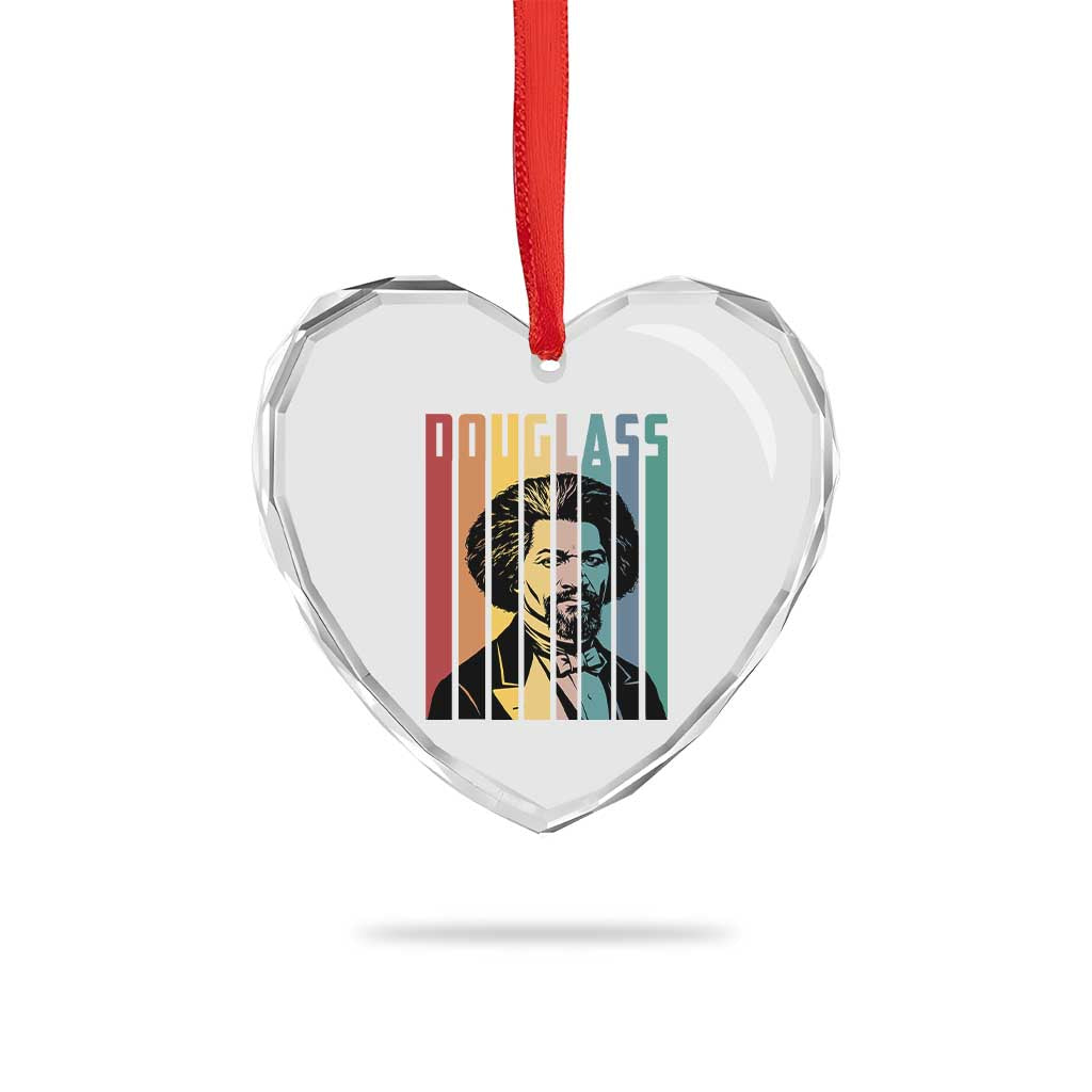 Frederick Douglass Heart Crystal Glass Ornament American Black History - Wonder Print Shop