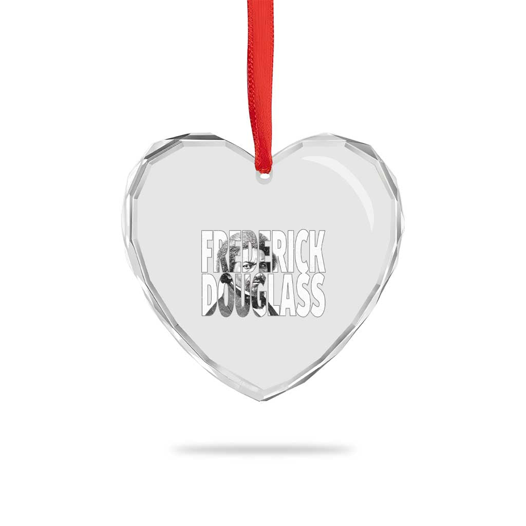Frederick Douglass Heart Crystal Glass Ornament Black History Month - Wonder Print Shop