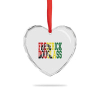 Frederick Douglass Heart Crystal Glass Ornament Pan African Flag Black History Month - Wonder Print Shop