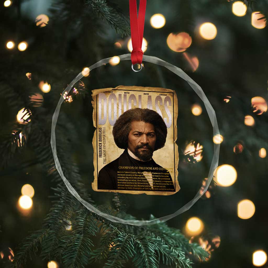 Frederick Douglass Historical Newspaper Crystal Glass Ornament The Sage Of Cedar Hill - Wonder Print Shop