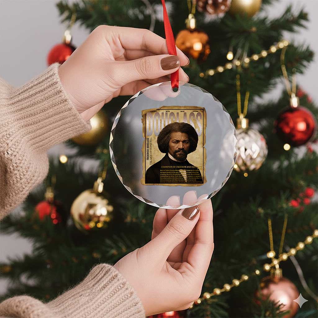 Frederick Douglass Historical Newspaper Crystal Glass Ornament The Sage Of Cedar Hill - Wonder Print Shop