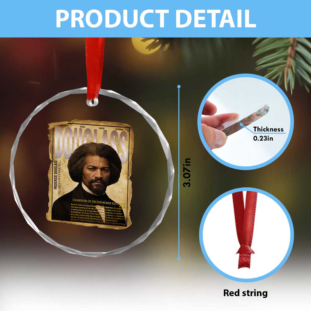 Frederick Douglass Historical Newspaper Crystal Glass Ornament The Sage Of Cedar Hill - Wonder Print Shop