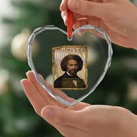 Frederick Douglass Historical Newspaper Heart Crystal Glass Ornament The Sage Of Cedar Hill - Wonder Print Shop