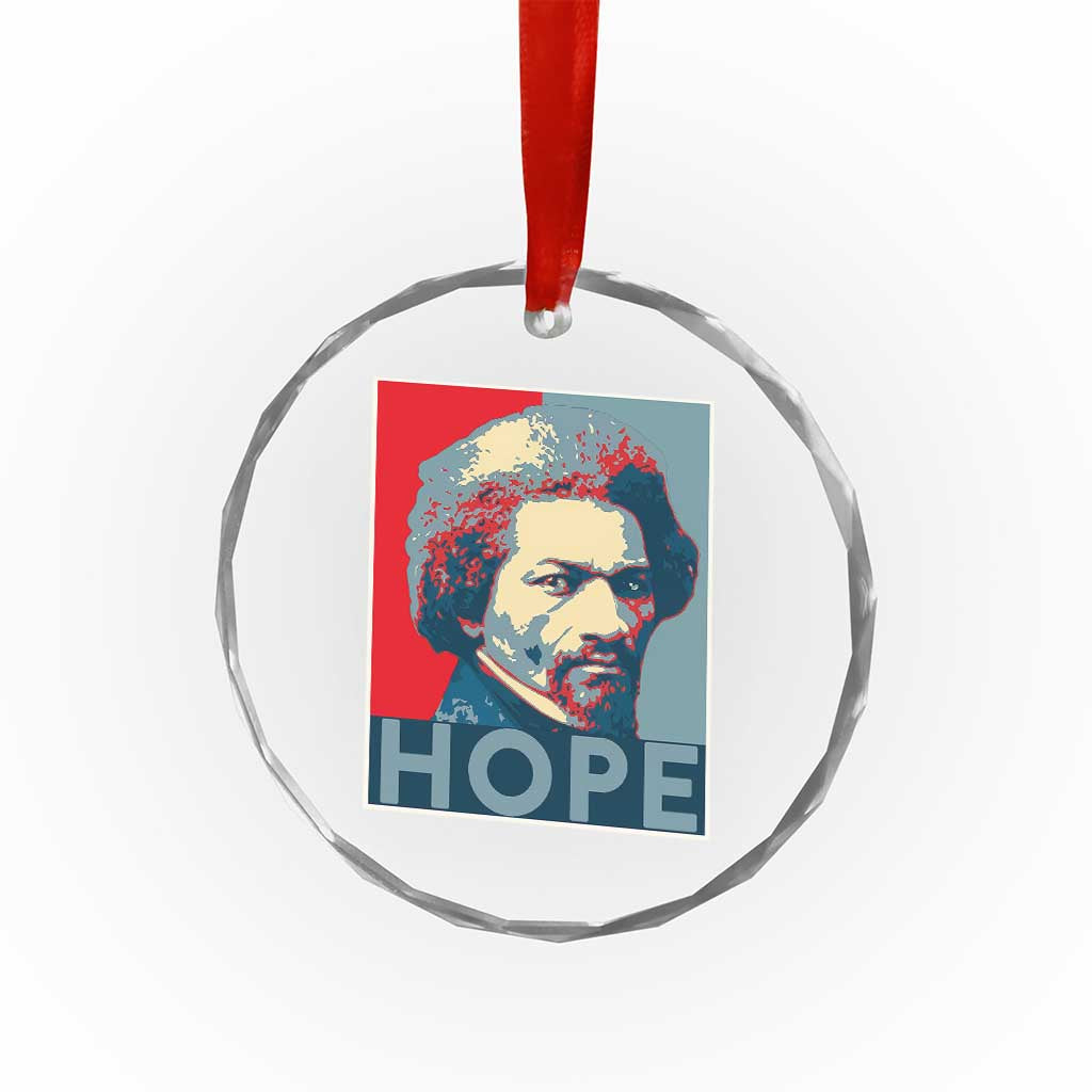 Frederick Douglass Hope Poster Crystal Glass Ornament African American Heritage - Wonder Print Shop