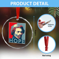 Frederick Douglass Hope Poster Crystal Glass Ornament African American Heritage - Wonder Print Shop
