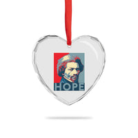 Frederick Douglass Hope Poster Heart Crystal Glass Ornament African American Heritage - Wonder Print Shop