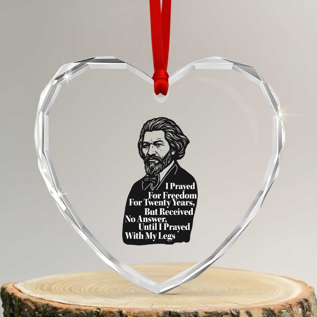 Frederick Douglass Inspirational Quote Heart Crystal Glass Ornament Black History Month - Wonder Print Shop