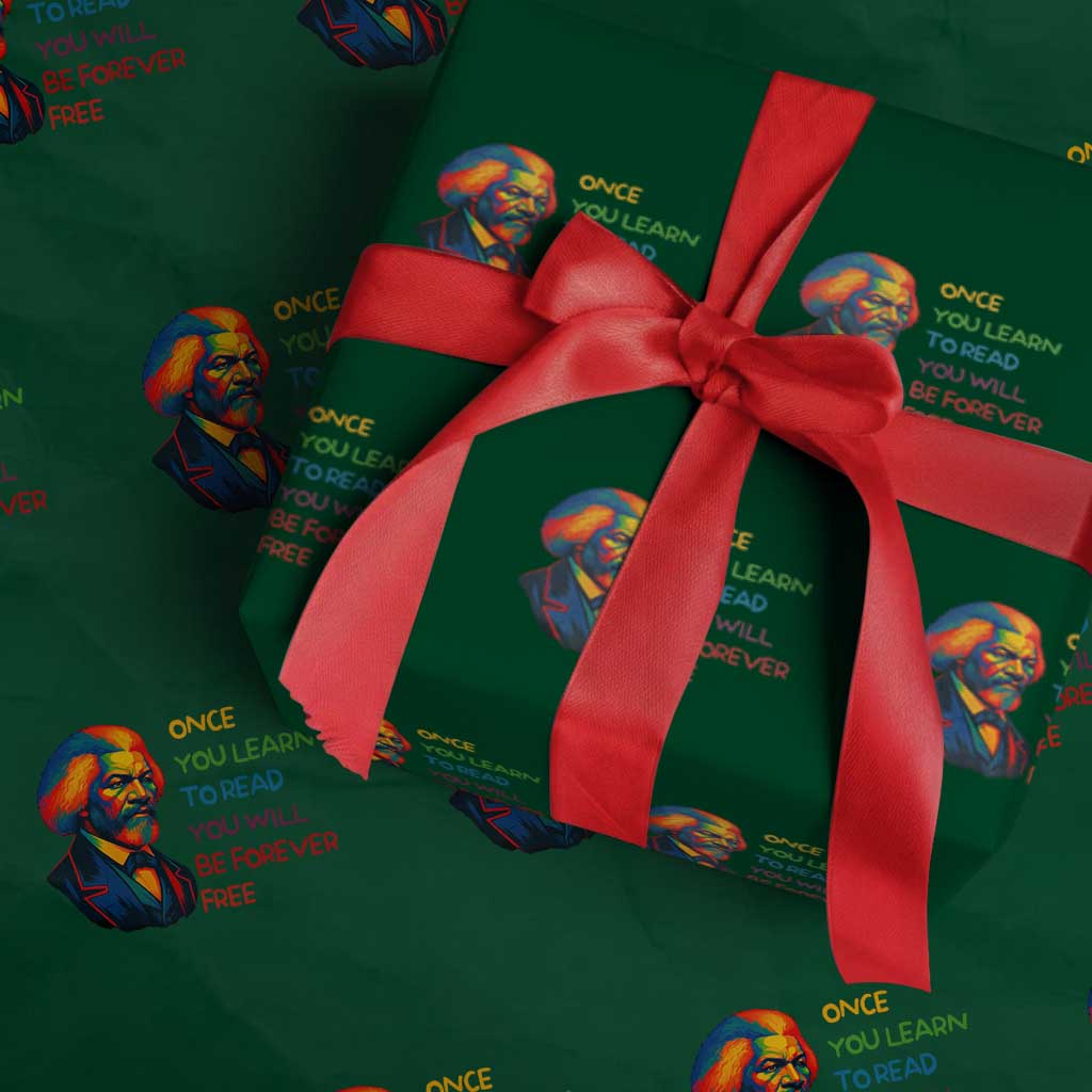 Frederick Douglass Inspirational Wrapping Paper Roll Learn to Read Be Forever Free Black Leader - Wonder Print Shop