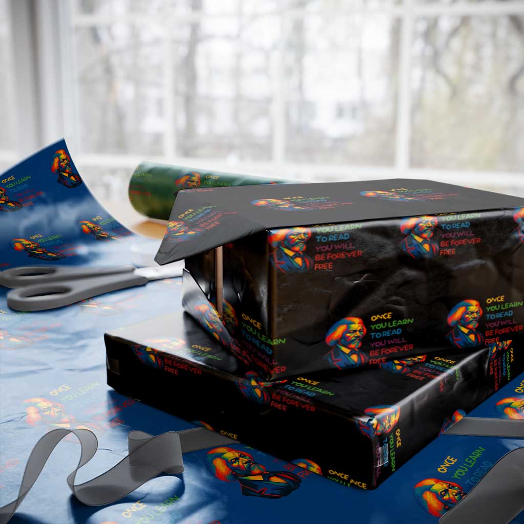 Frederick Douglass Inspirational Wrapping Paper Roll Learn to Read Be Forever Free Black Leader - Wonder Print Shop