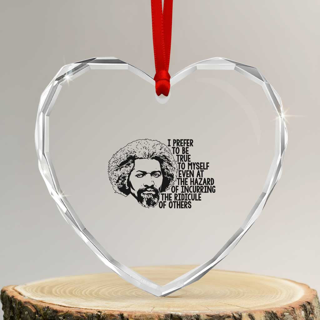Frederick Douglass Pride Quote Heart Crystal Glass Ornament - Wonder Print Shop