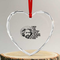 Frederick Douglass Pride Quote Heart Crystal Glass Ornament - Wonder Print Shop