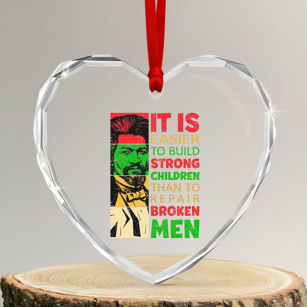 Frederick Douglass Pride Quote Heart Crystal Glass Ornament Black History Month - Wonder Print Shop