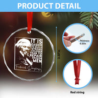Frederick Douglass Quote Crystal Glass Ornament Black History Month - Wonder Print Shop