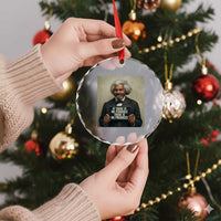 Frederick Douglass Quote Crystal Glass Ornament If There Is No Struggle There Is No Progress - Wonder Print Shop