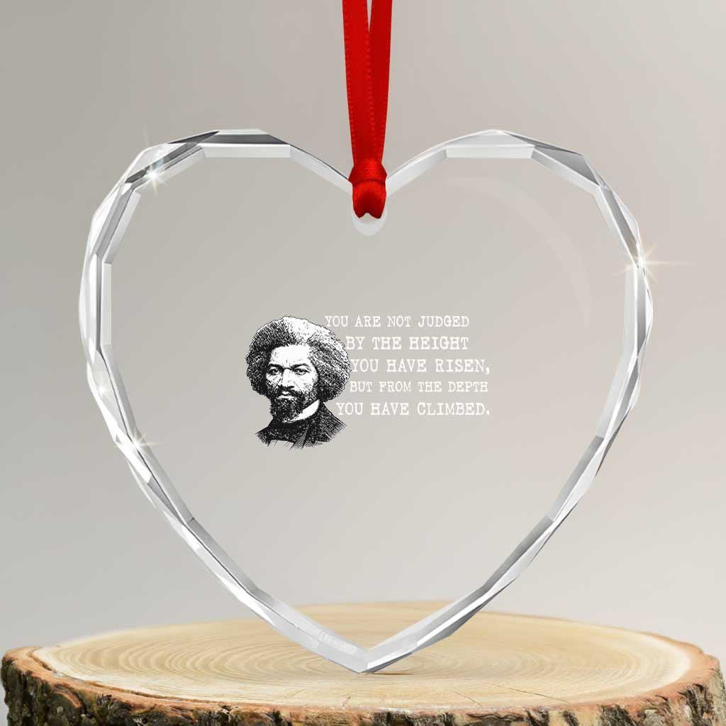 Frederick Douglass Quote Heart Crystal Glass Ornament Black History Month - Wonder Print Shop