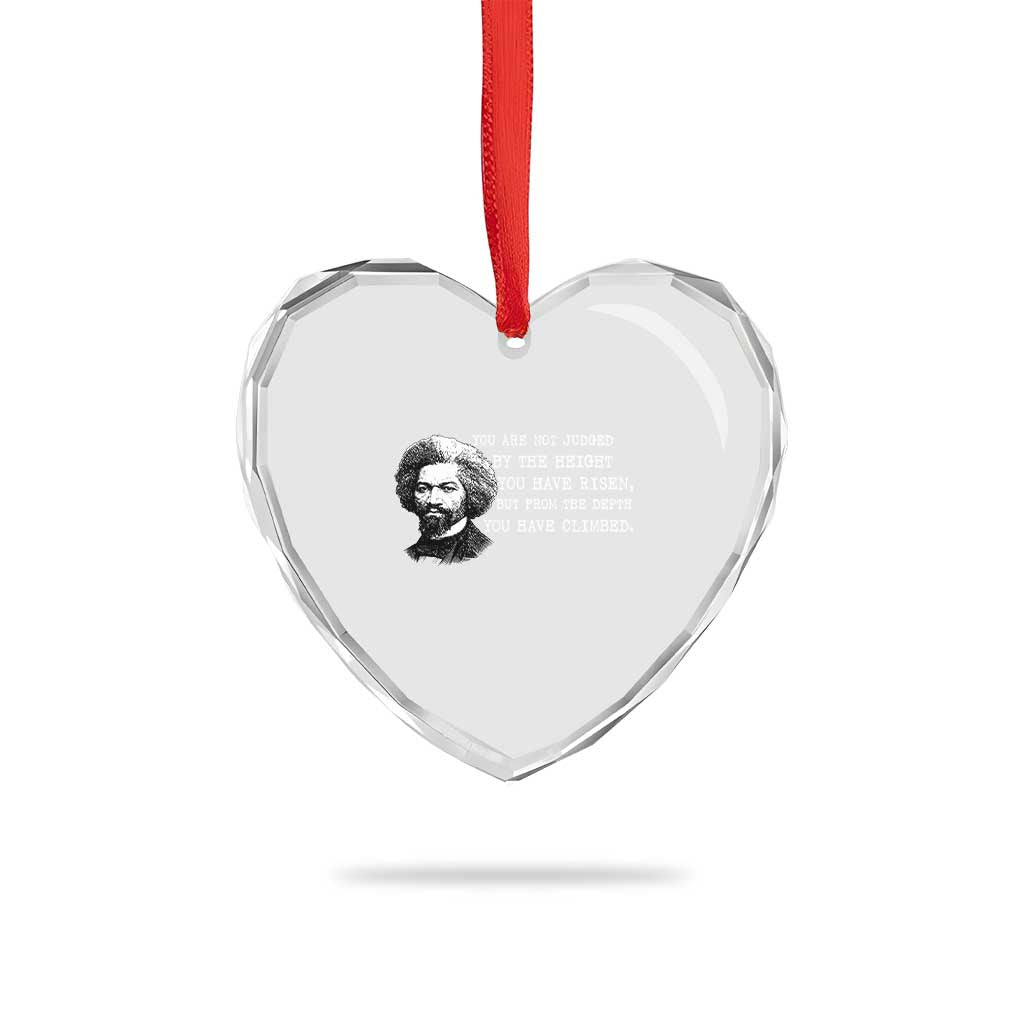 Frederick Douglass Quote Heart Crystal Glass Ornament Black History Month - Wonder Print Shop