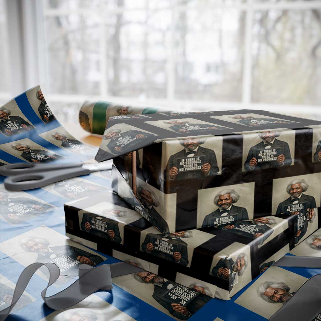 Frederick Douglass Quote Wrapping Paper Roll If There Is No Struggle There Is No Progress - Wonder Print Shop