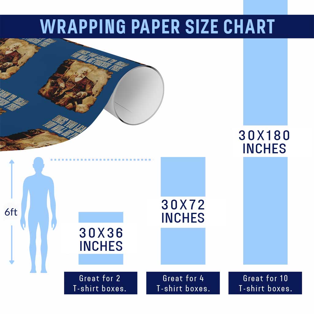 Frederick Douglass Quote Wrapping Paper Roll Once You Learn to Read - Wonder Print Shop