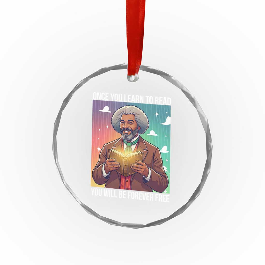 Frederick Douglass Reading And Freedom Crystal Glass Ornament African American Heritage - Wonder Print Shop