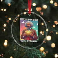 Frederick Douglass Reading And Freedom Crystal Glass Ornament African American Heritage - Wonder Print Shop