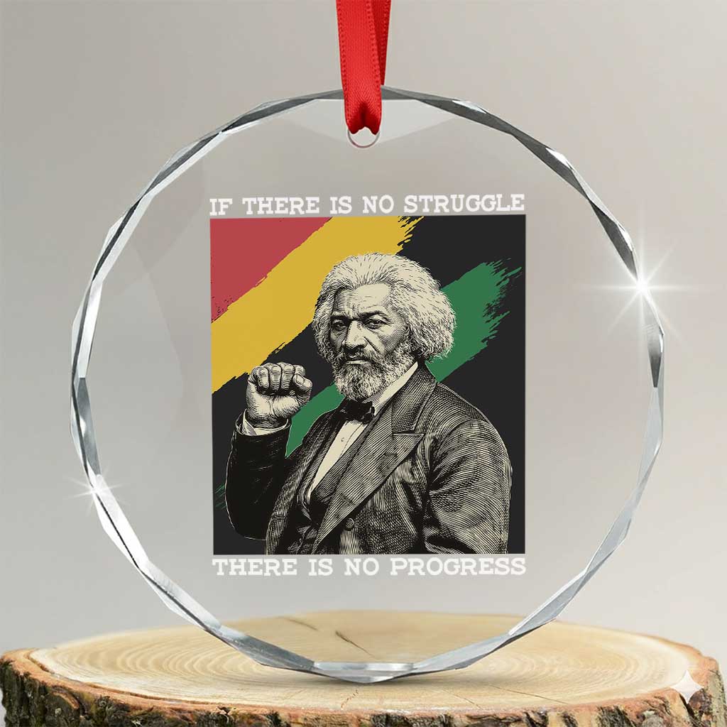 Frederick Douglass Struggle And Progress Crystal Glass Ornament Inspirational Black History - Wonder Print Shop