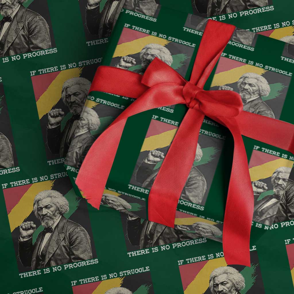 Frederick Douglass Struggle And Progress Wrapping Paper Roll Inspirational Black History - Wonder Print Shop