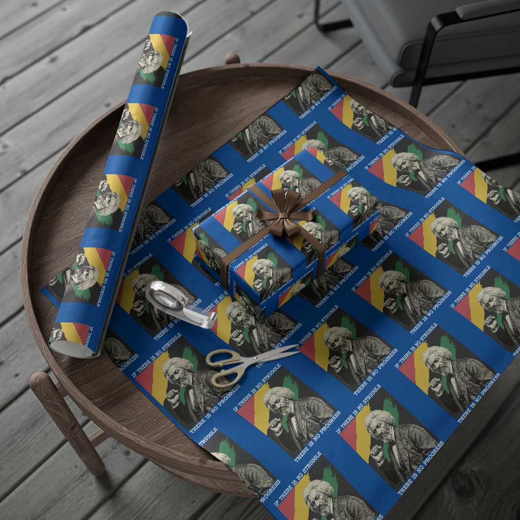 Frederick Douglass Struggle And Progress Wrapping Paper Roll Inspirational Black History - Wonder Print Shop