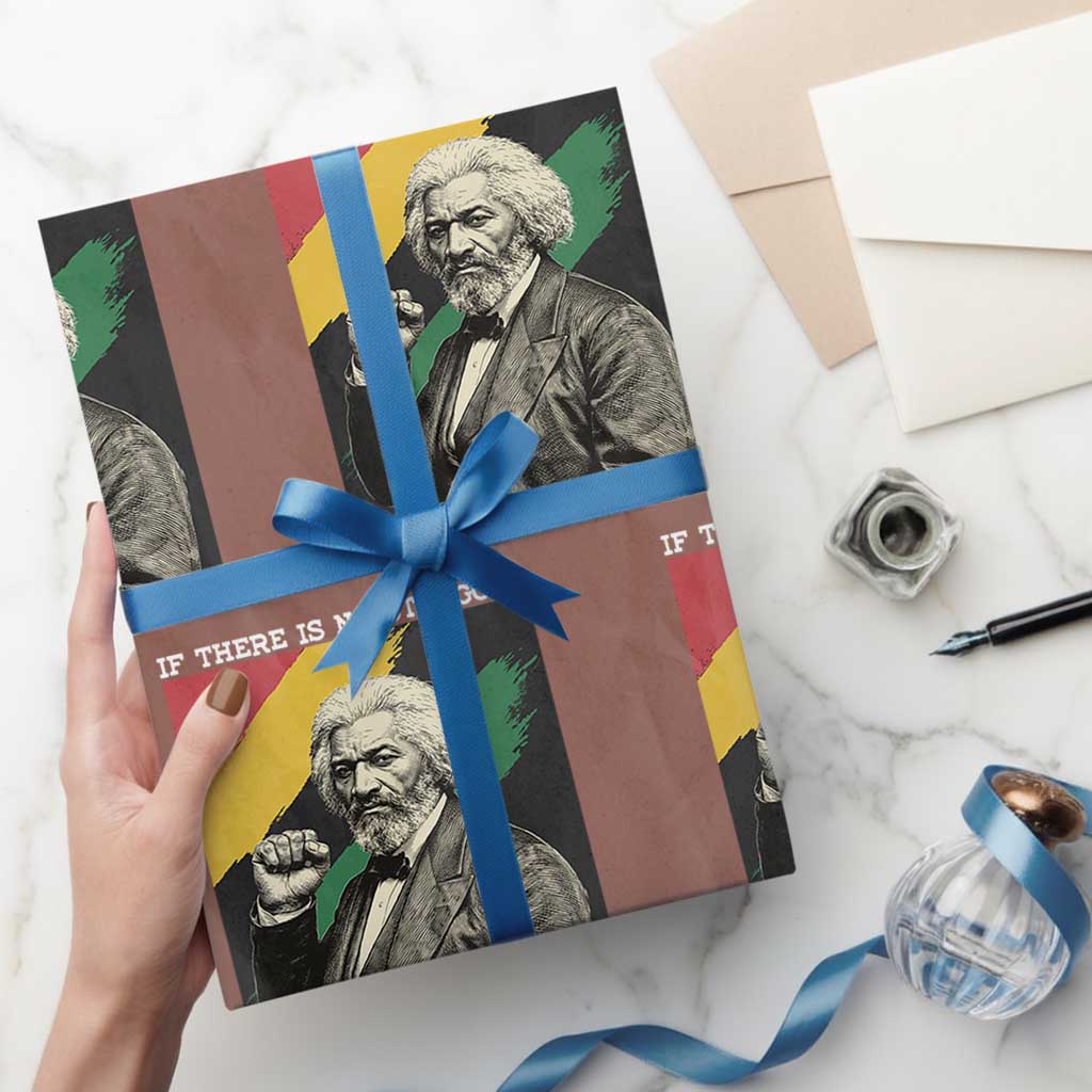Frederick Douglass Struggle And Progress Wrapping Paper Roll Inspirational Black History - Wonder Print Shop