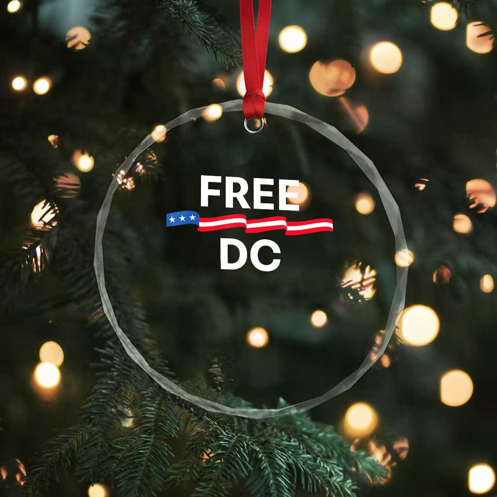 Free DC Crystal Glass Ornament Defend Washington D.C. Statehood Rights TS02