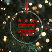 Free DC Funny Flag Parody Crystal Glass Ornament Washington DC with Baguette Sandwich Twist TS02