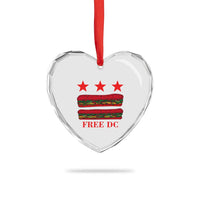 Free DC Funny Flag Parody Heart Crystal Glass Ornament Washington DC with Baguette Sandwich Twist - Wonder Print Shop
