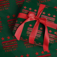 Free DC Funny Flag Parody Wrapping Paper Roll Washington DC with Baguette Sandwich Twist - Wonder Print Shop