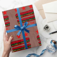 Free DC Funny Flag Parody Wrapping Paper Roll Washington DC with Baguette Sandwich Twist - Wonder Print Shop